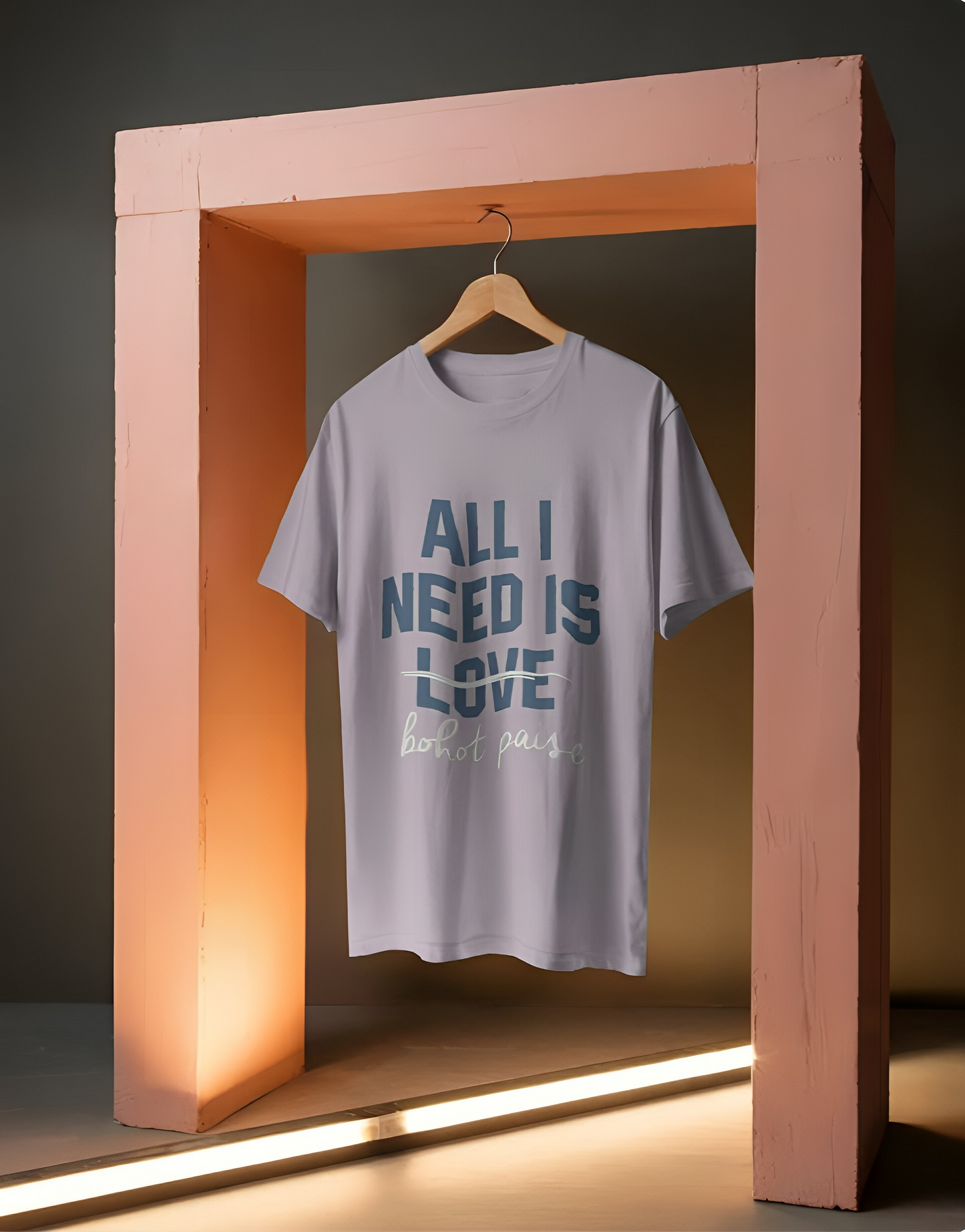 “All I Need Is Bohot Paise” Funny Graphic Regular T -Shirt – Trendy Quote Tee for Men & Women (KN17)- KNOT&NEEDLE