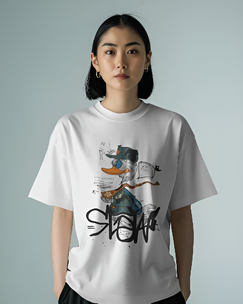 Street Duck - Oversized Graphic T-shirt (KN05)-KNOT&NEEDLE