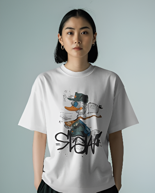 Street Duck - Oversized Graphic T-shirt (KN05)-KNOT&NEEDLE
