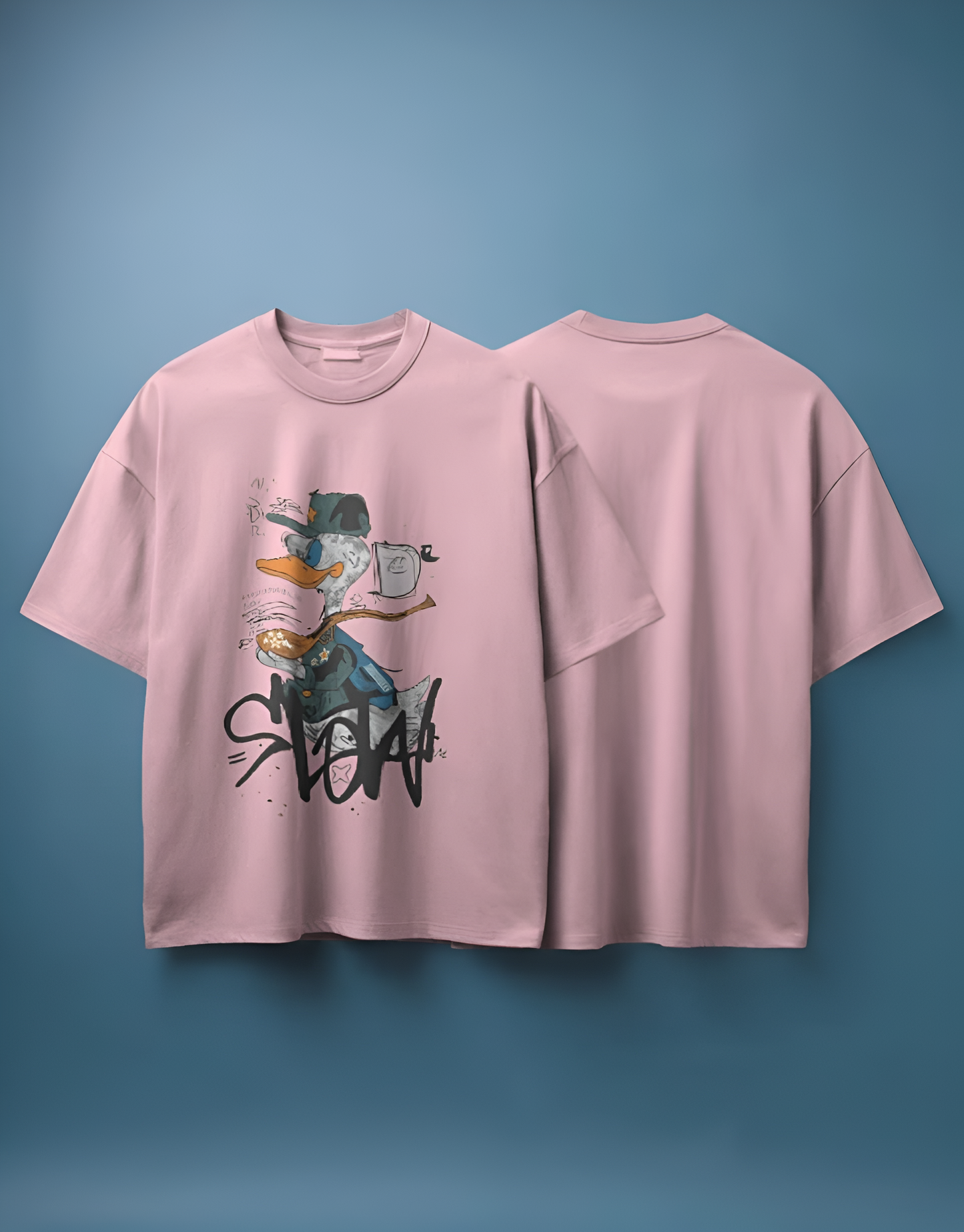 Street Duck - Oversized Graphic T-shirt (KN05)-KNOT&NEEDLE