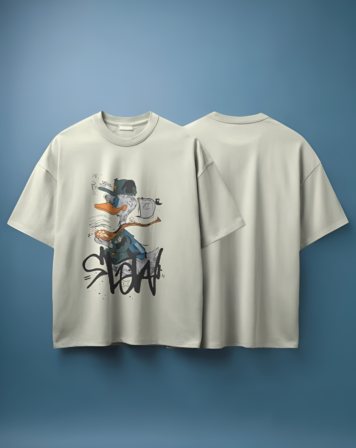 Street Duck - Oversized Graphic T-shirt (KN05)-KNOT&NEEDLE