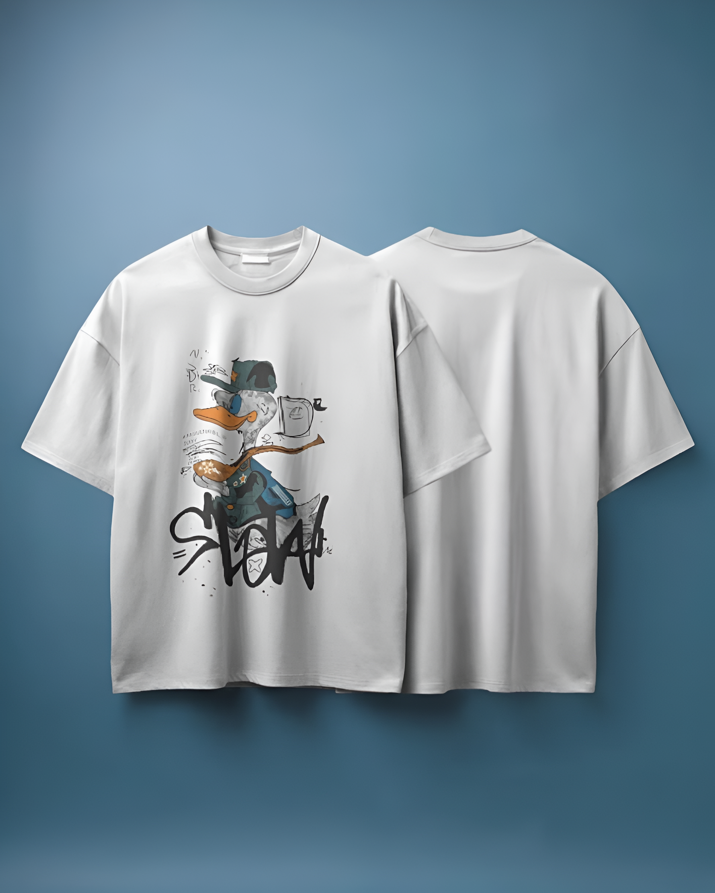 Street Duck - Oversized Graphic T-shirt (KN05)-KNOT&NEEDLE