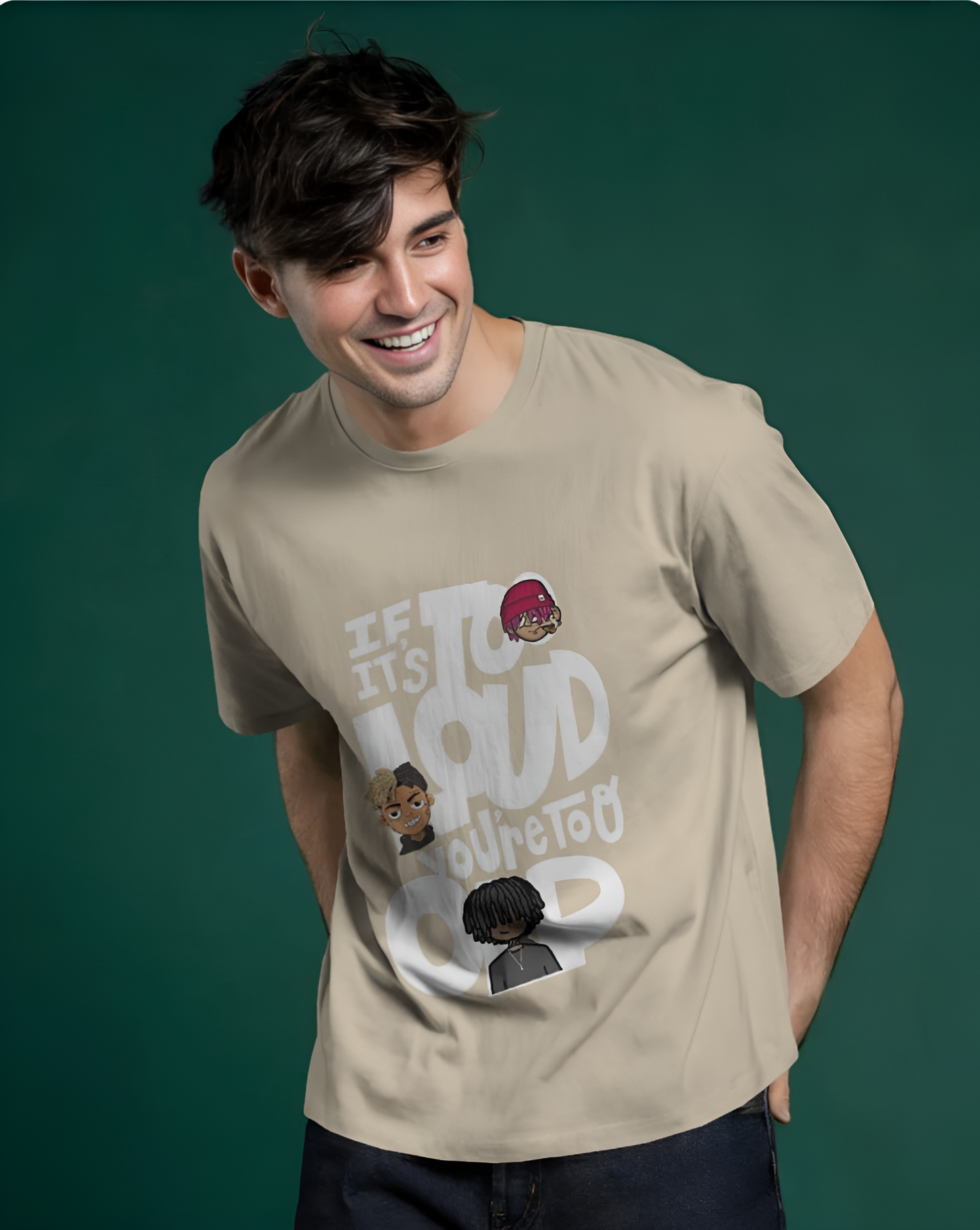 "Too Loud, Too OP" Regular Graphic T-shirt  – Unisex Streetwear Style (KN04)-KNOT&NEEDLE