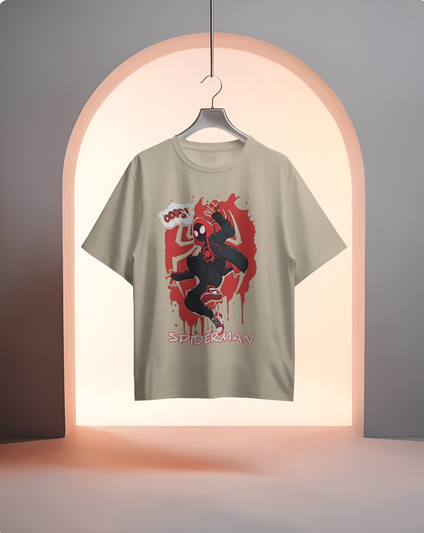 “Oops! Spider-Verse Edition” – Miles Morales Graphic Tee Regular T-shirt (KN02)-KNOT&NEEDLE