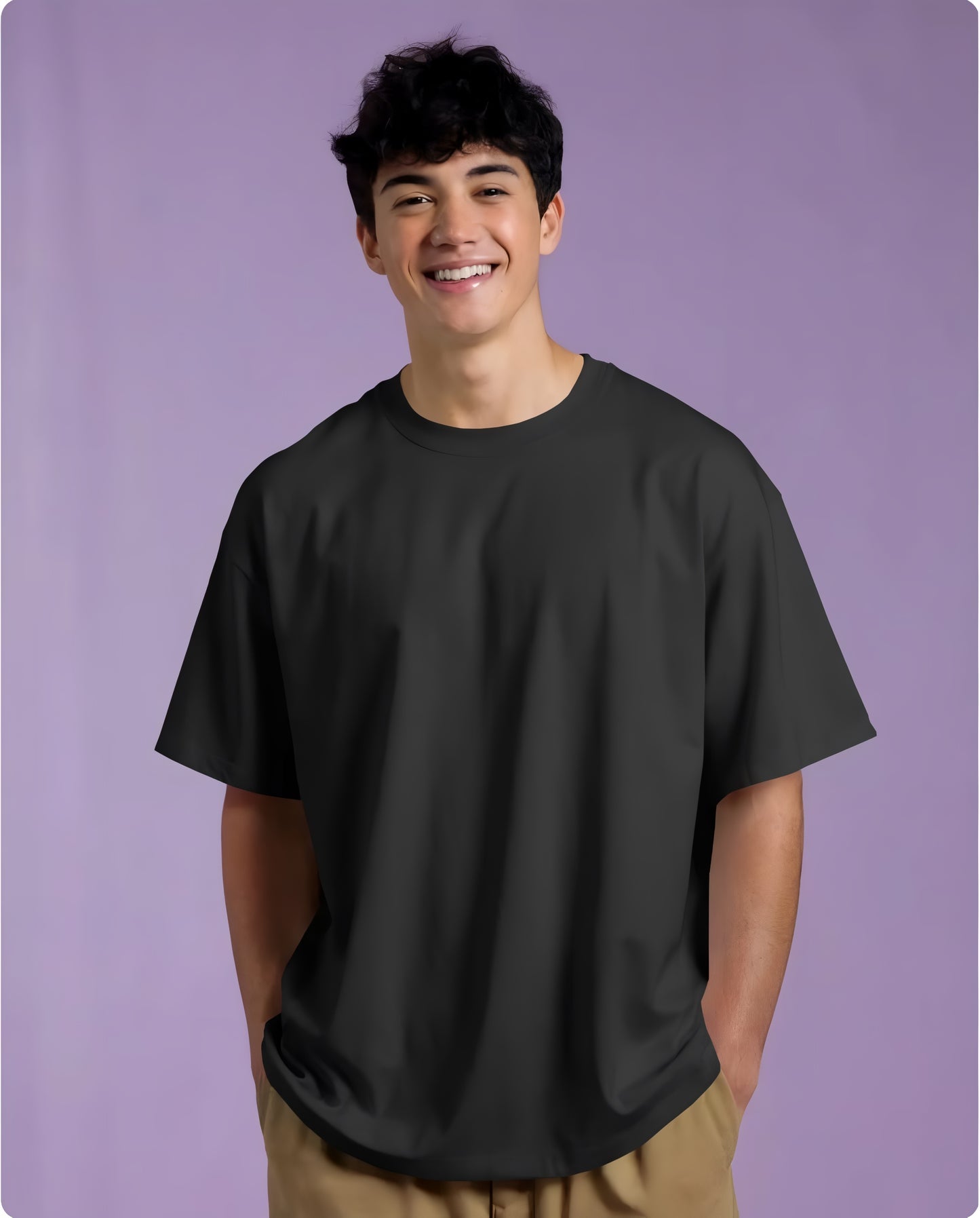 Essential Casual plain Oversized T-Shirt for Men (KN09)-KNOT&NEEDLE
