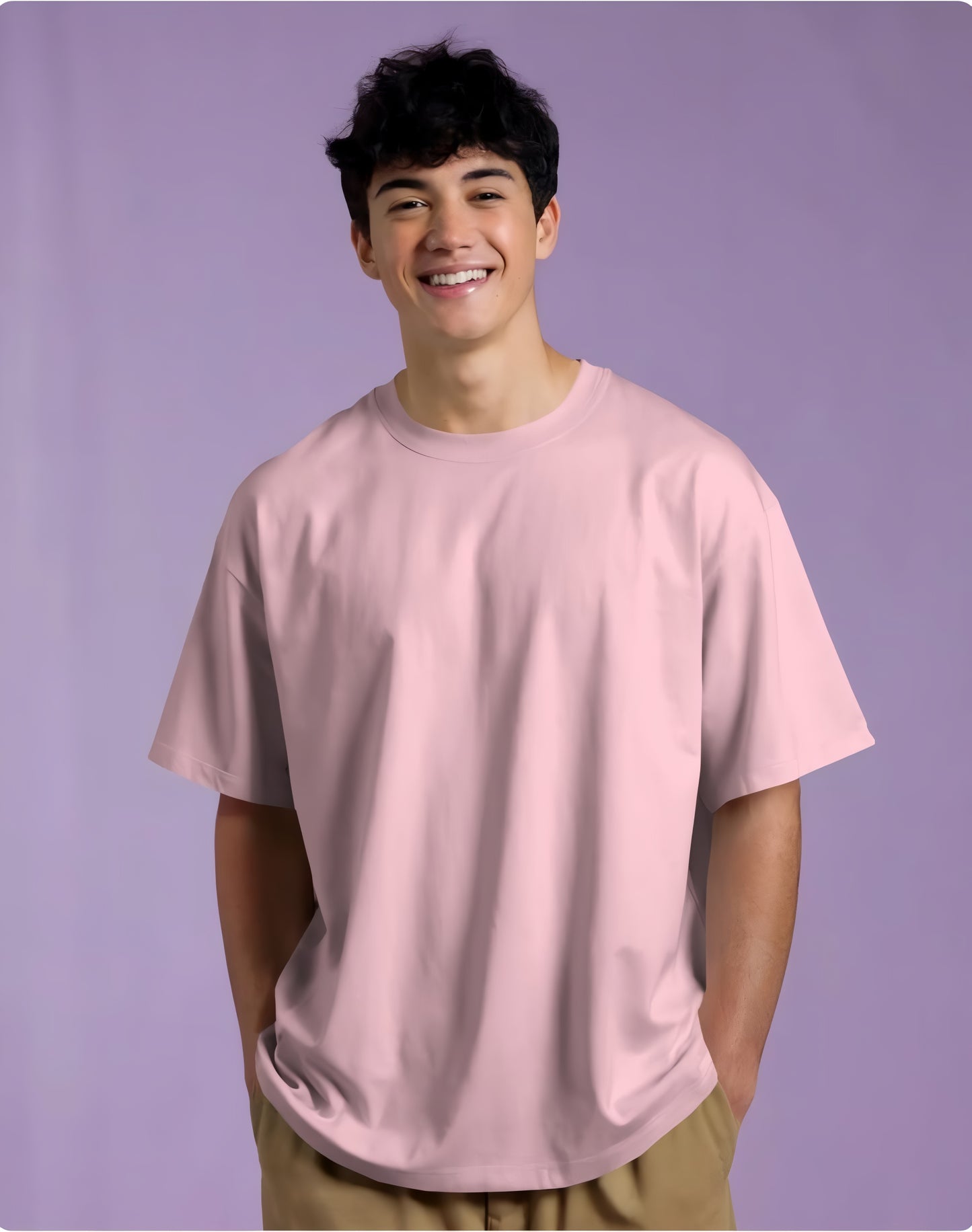 Essential Casual plain Oversized T-Shirt for Men (KN09)-KNOT&NEEDLE