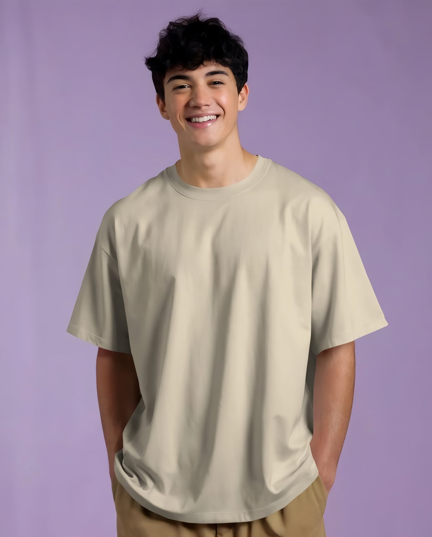 Essential Casual plain Oversized T-Shirt for Men (KN09)-KNOT&NEEDLE