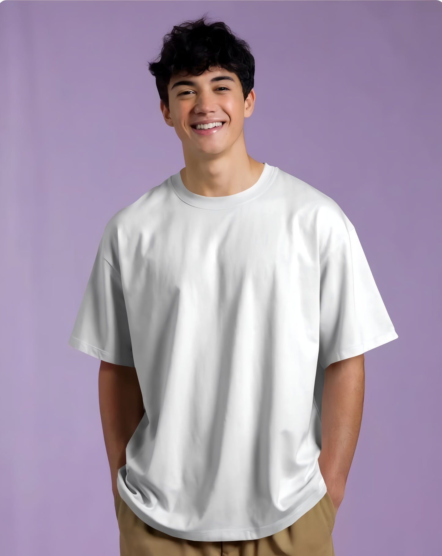 Essential Casual plain Oversized T-Shirt for Men (KN09)-KNOT&NEEDLE