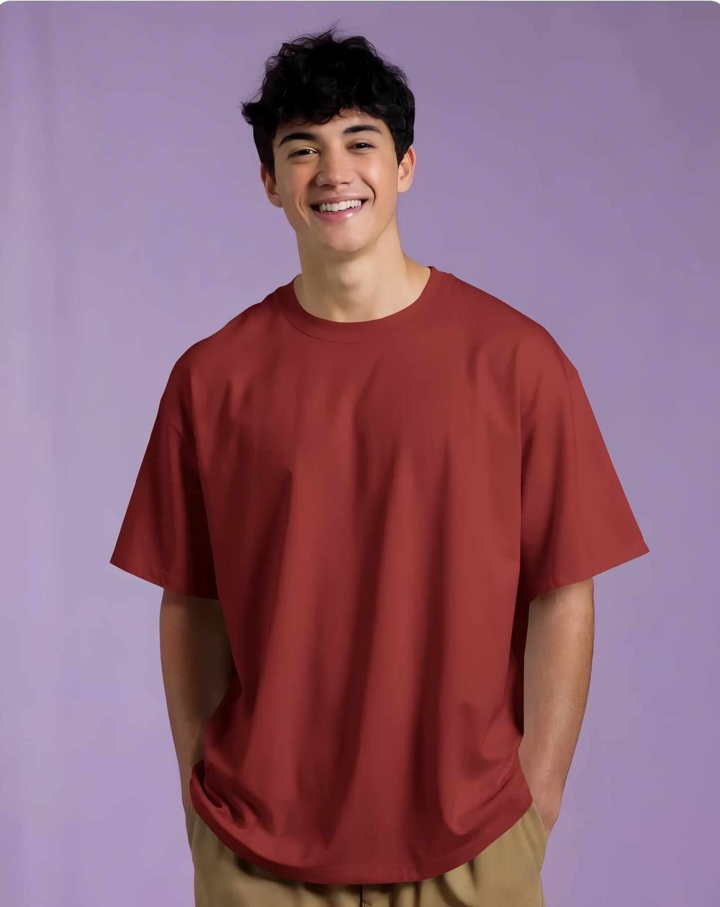 Essential Casual plain Oversized T-Shirt for Men (KN09)-KNOT&NEEDLE
