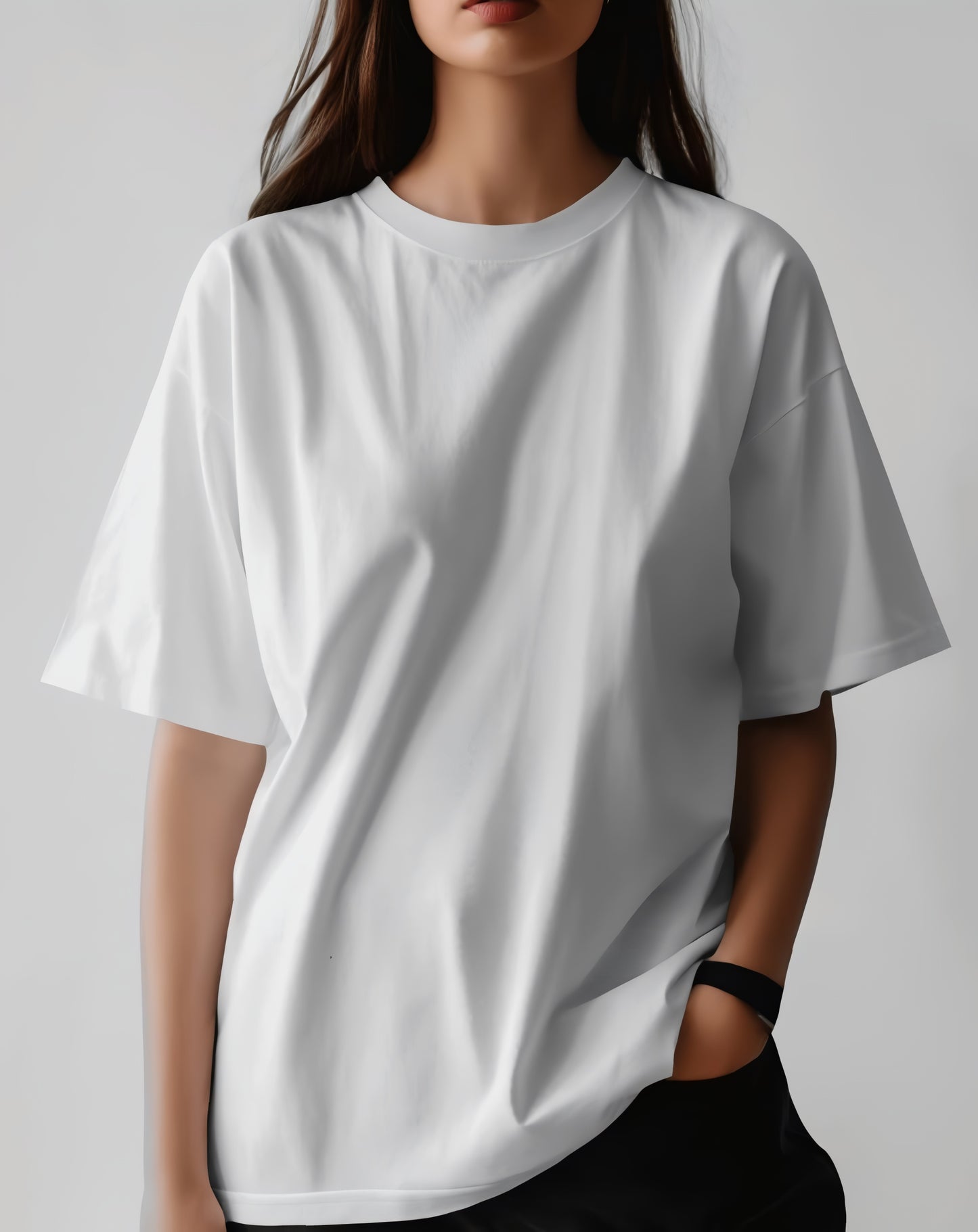 Blush Casual Oversized T-Shirt for Women (KN10)-KNOT&NEEDLE