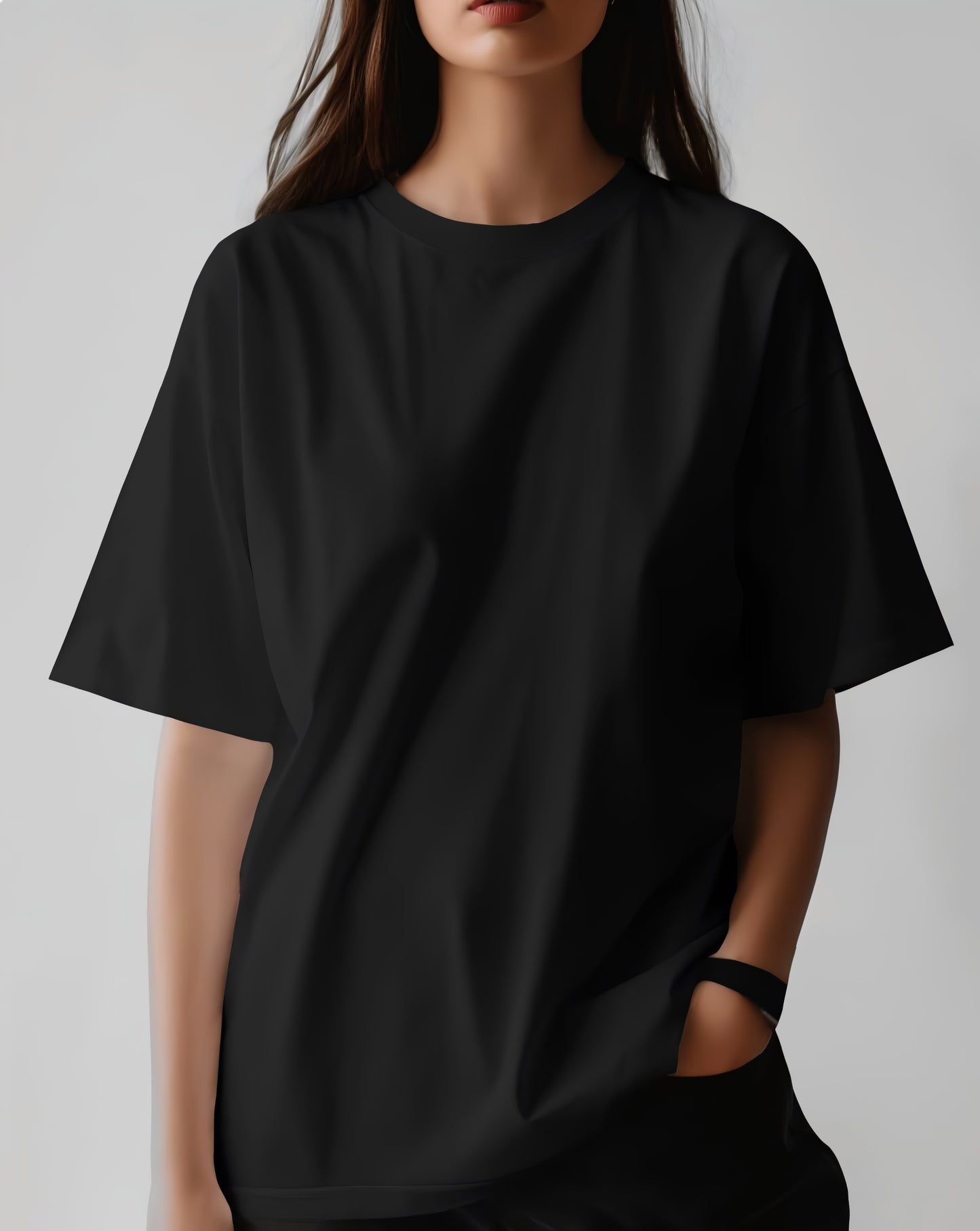 Blush Casual Oversized T-Shirt for Women (KN10)-KNOT&NEEDLE