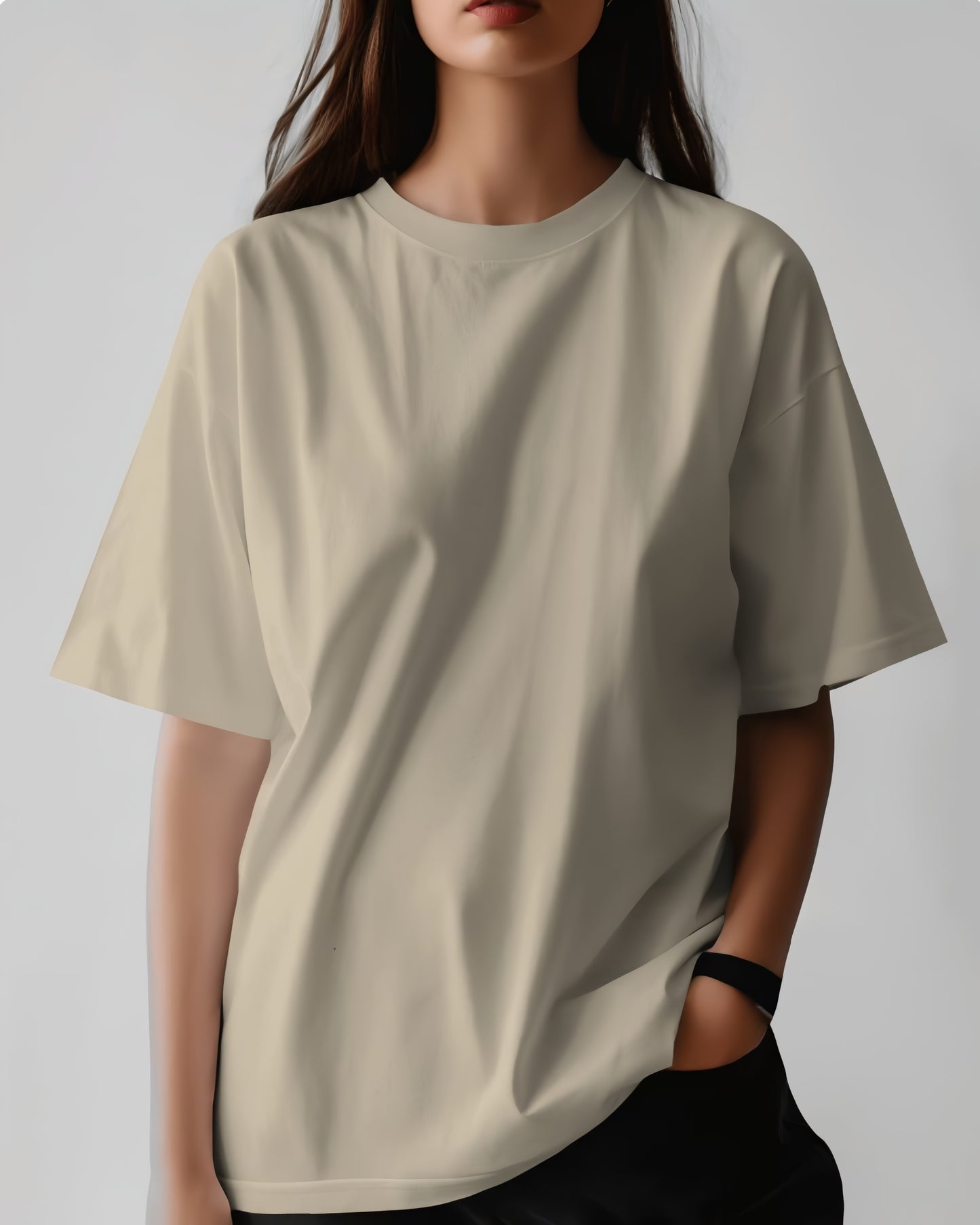 Blush Casual Oversized T-Shirt for Women (KN10)-KNOT&NEEDLE