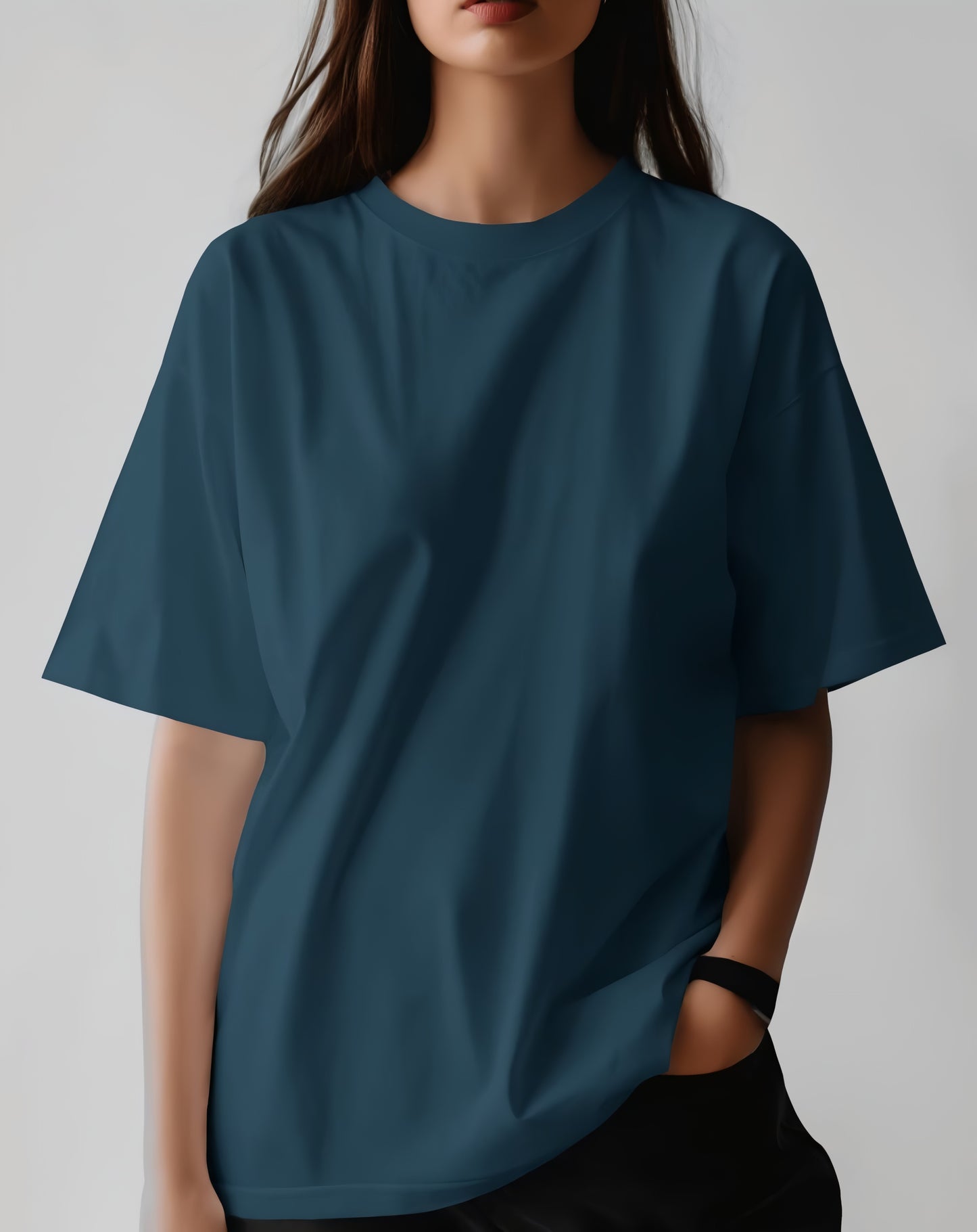 Blush Casual Oversized T-Shirt for Women (KN10)-KNOT&NEEDLE