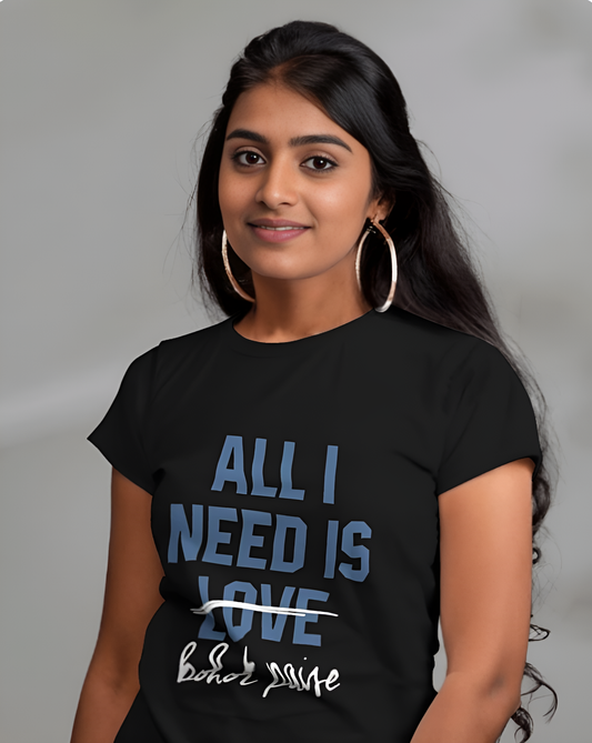 “All I Need Is Bohot Paise” Funny Graphic Regular T -Shirt – Trendy Quote Tee for Men & Women (KN17)- KNOT&NEEDLE