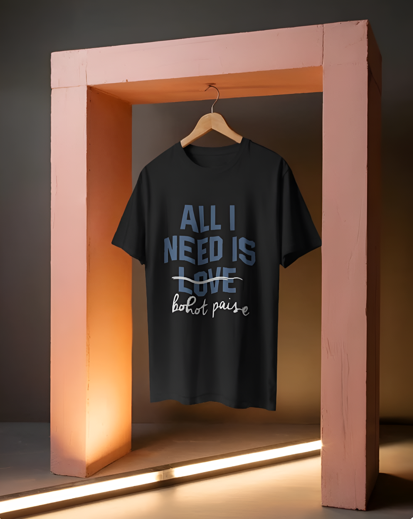 "मुझे बस बहुत पैसे चाहिए" मज़ेदार ग्राफ़िक रेगुलर टी-शर्ट - पुरुषों और महिलाओं के लिए ट्रेंडी कोट टी (KN17)