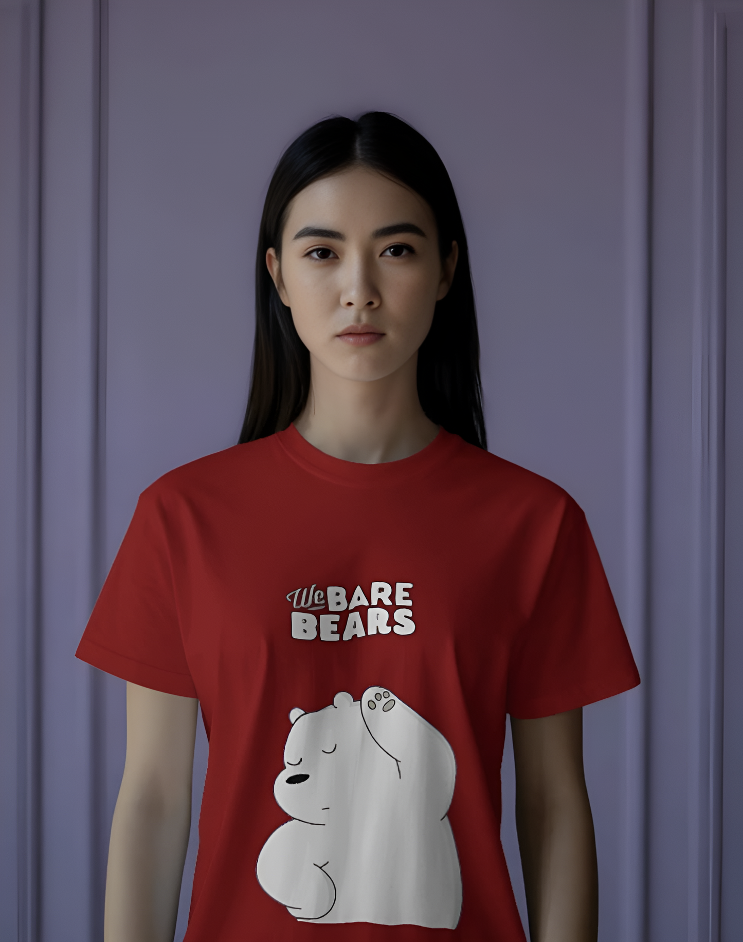 We Bare Bears Ice Bear Regular T-Shirt – Cute Cartoon Graphic Tee for Men & Women (KN16)-KNOT&NEEDLE