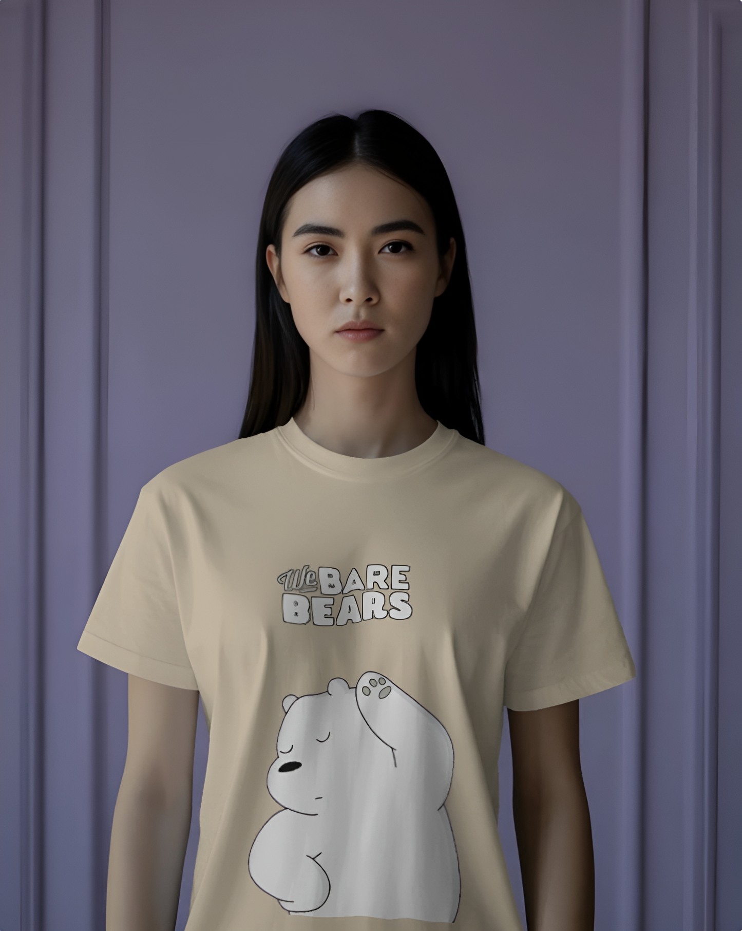 We Bare Bears Ice Bear Regular T-Shirt – Cute Cartoon Graphic Tee for Men & Women (KN16)-KNOT&NEEDLE