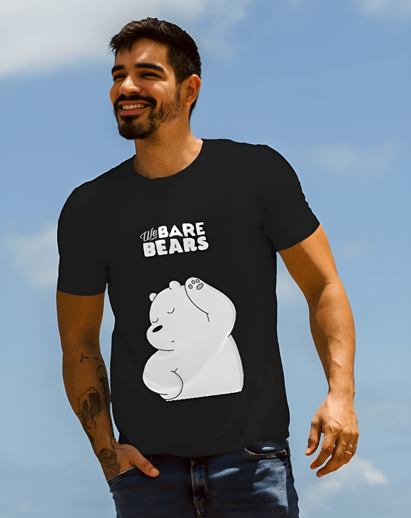 We Bare Bears Ice Bear Regular T-Shirt – Cute Cartoon Graphic Tee for Men & Women (KN16)-KNOT&NEEDLE