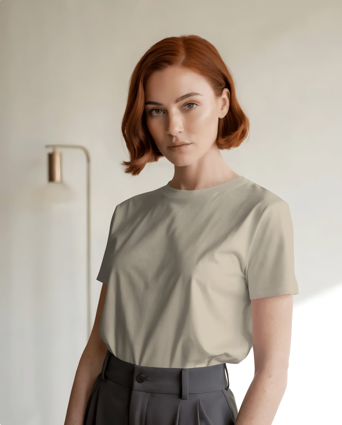 Classic (Regular) White Fitted T-Shirt for Women/Girls (KN12)-KNOT&NEEDLE