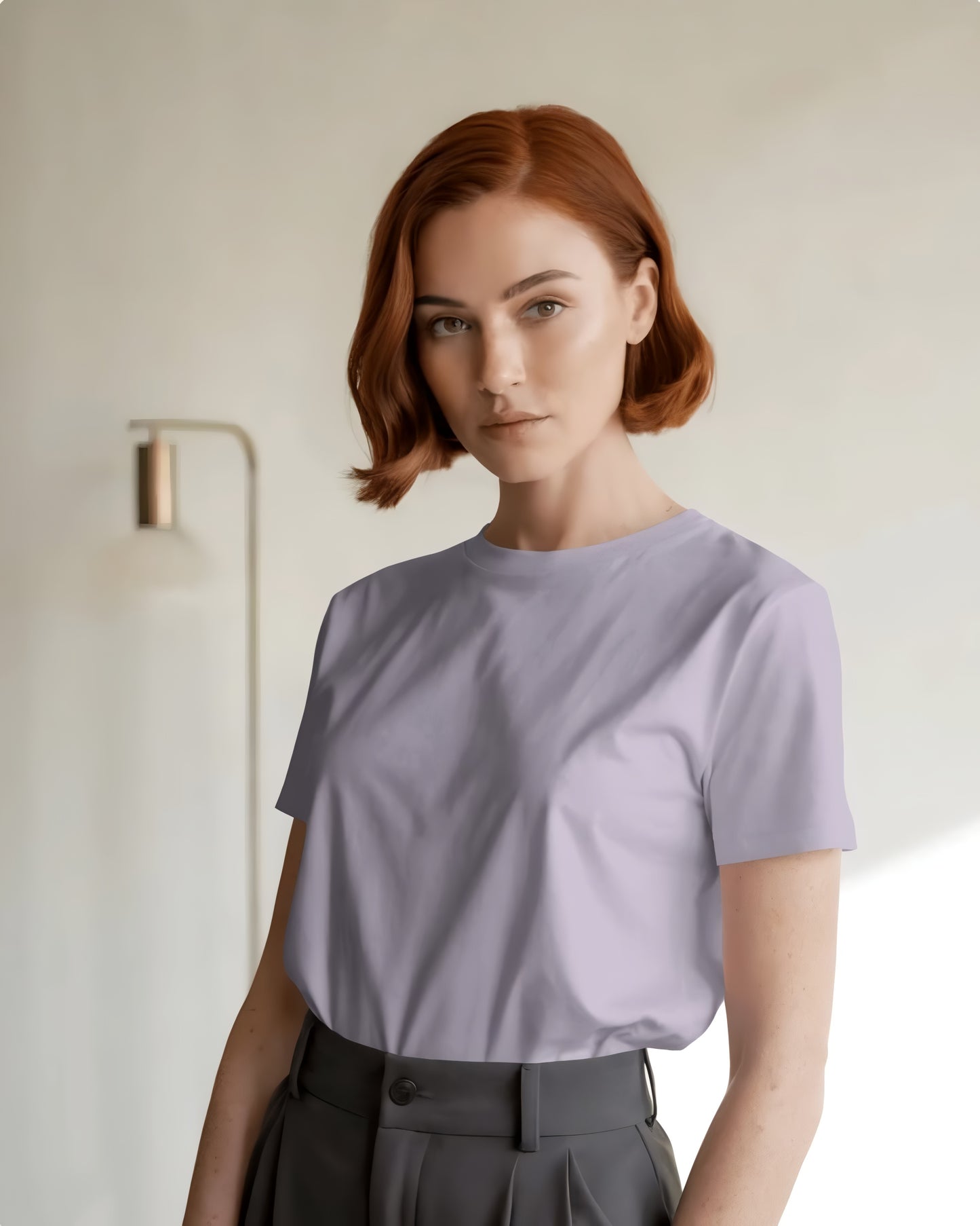 Classic (Regular) White Fitted T-Shirt for Women/Girls (KN12)-KNOT&NEEDLE