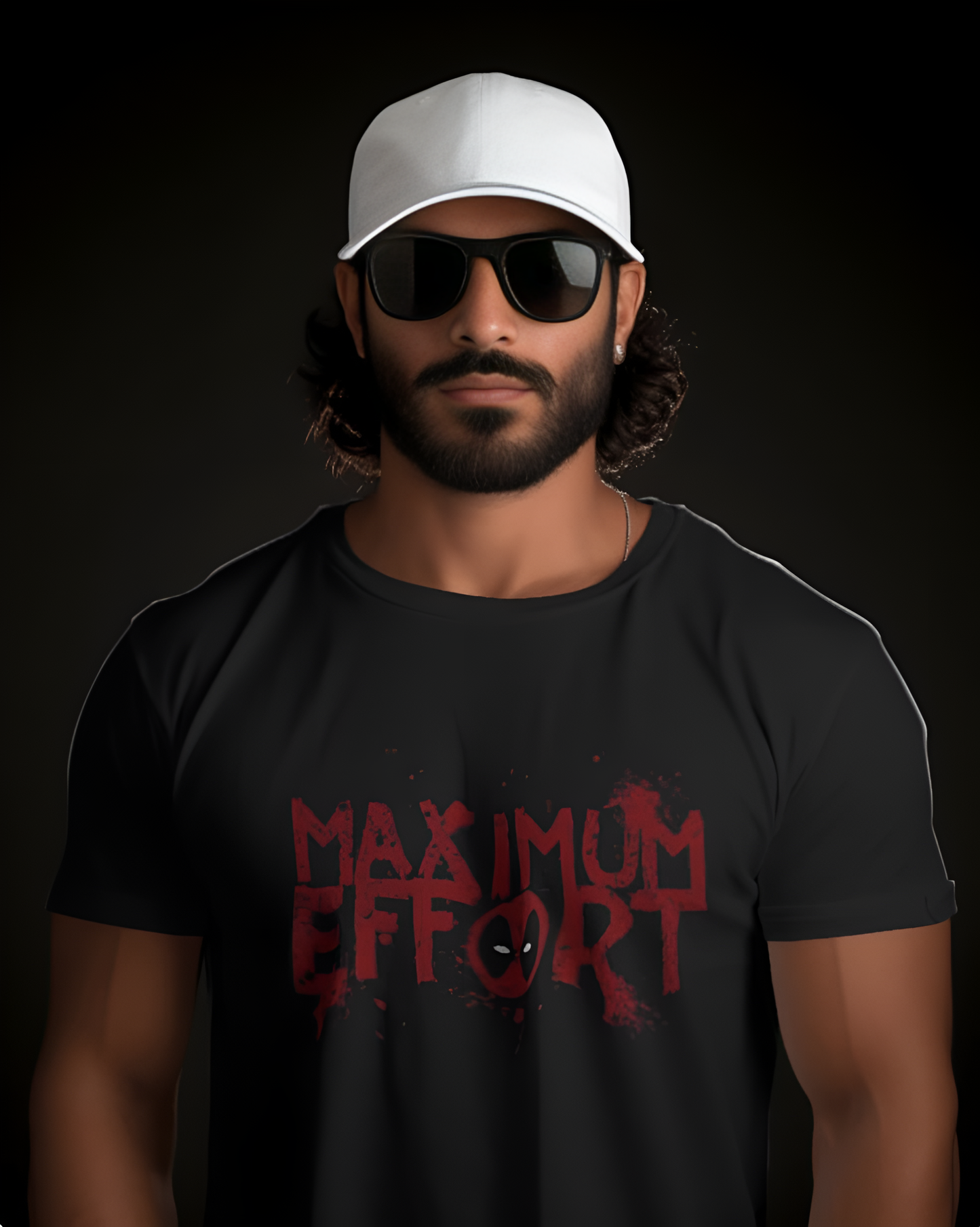 “Maximum Effort” Regular Graphic T-Shirt – Bold Motivational/Comic-Inspired Tee for Men & Women (KN20)- KNOT&NEEDLE