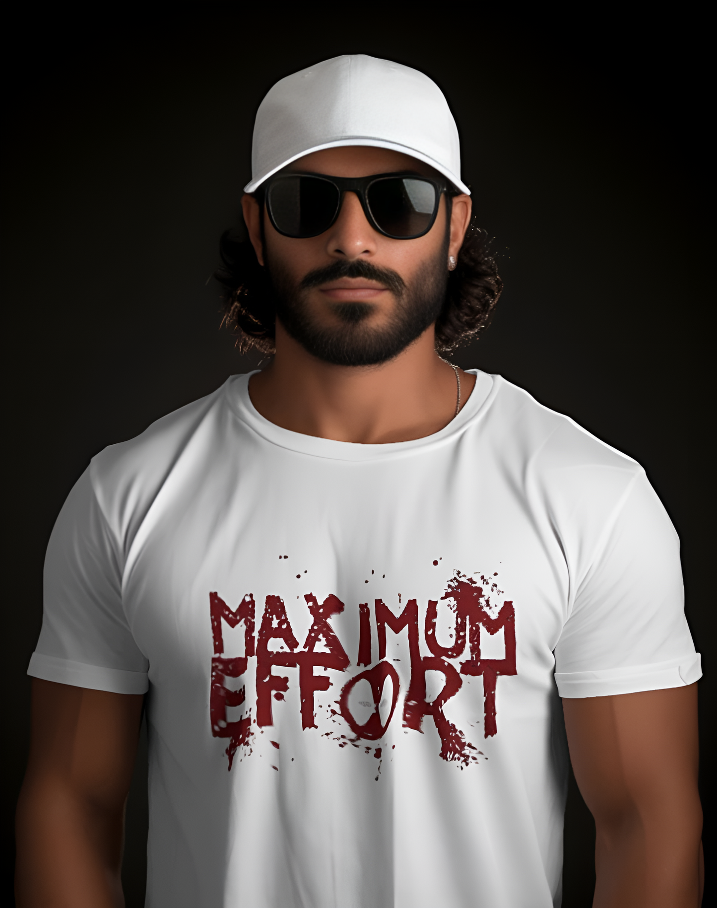 “Maximum Effort” Regular Graphic T-Shirt – Bold Motivational/Comic-Inspired Tee for Men & Women (KN20)- KNOT&NEEDLE