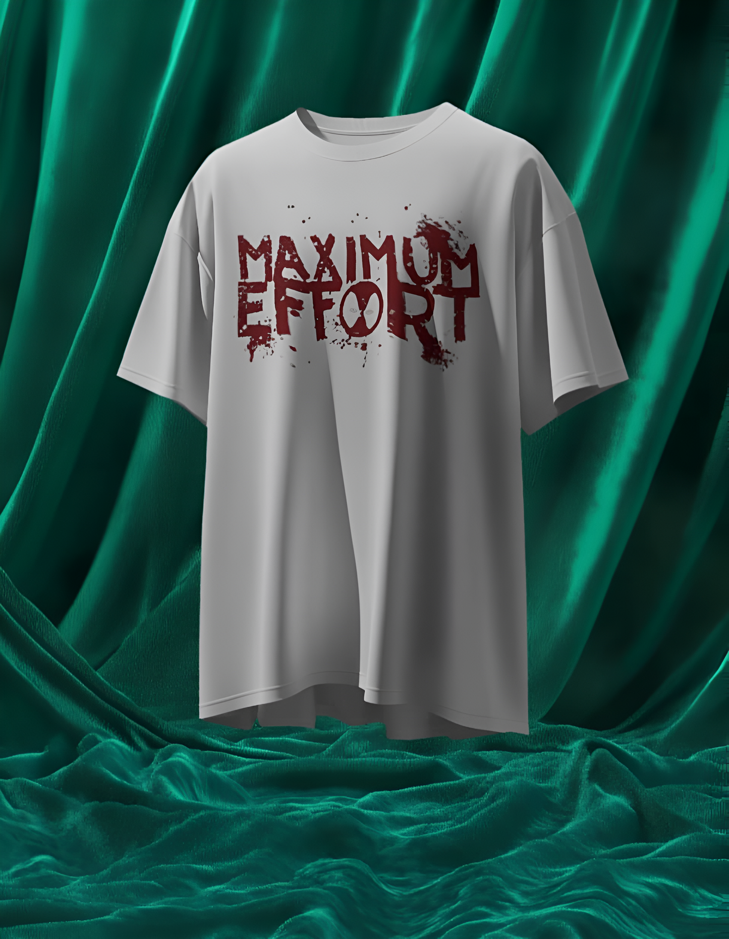 “Maximum Effort” Regular Graphic T-Shirt – Bold Motivational/Comic-Inspired Tee for Men & Women (KN20)- KNOT&NEEDLE
