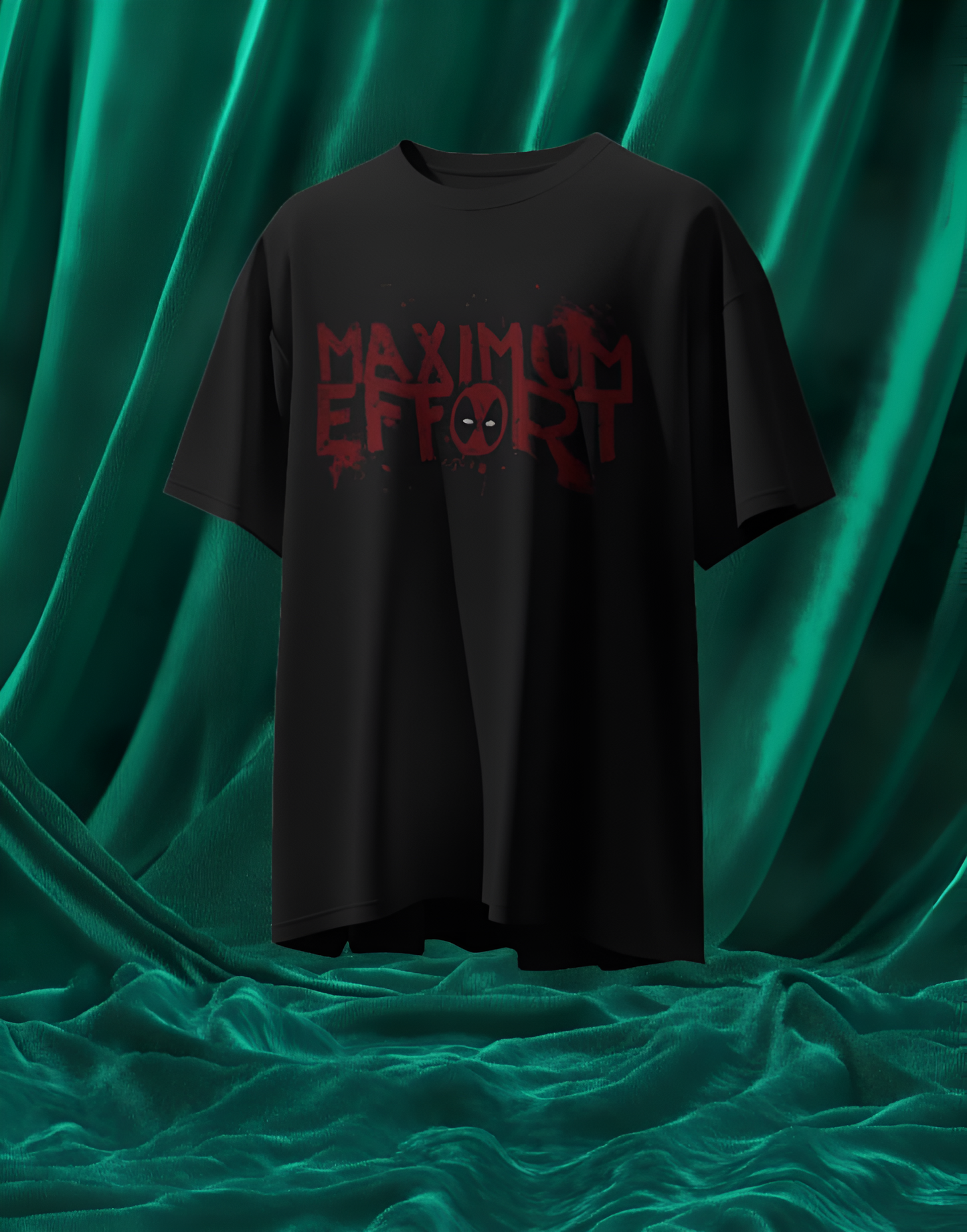 “Maximum Effort” Regular Graphic T-Shirt – Bold Motivational/Comic-Inspired Tee for Men & Women (KN20)- KNOT&NEEDLE