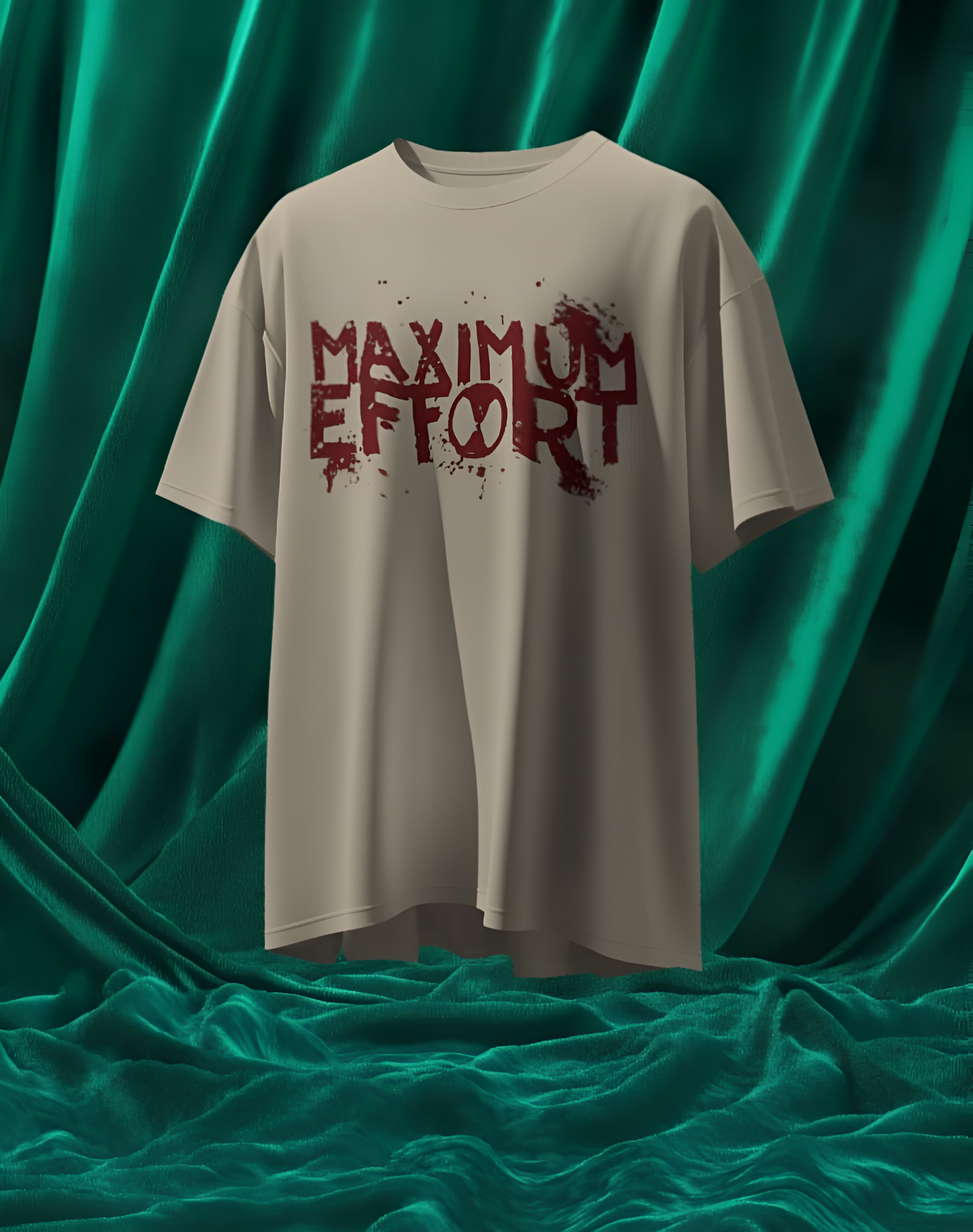 “Maximum Effort” Regular Graphic T-Shirt – Bold Motivational/Comic-Inspired Tee for Men & Women (KN20)- KNOT&NEEDLE