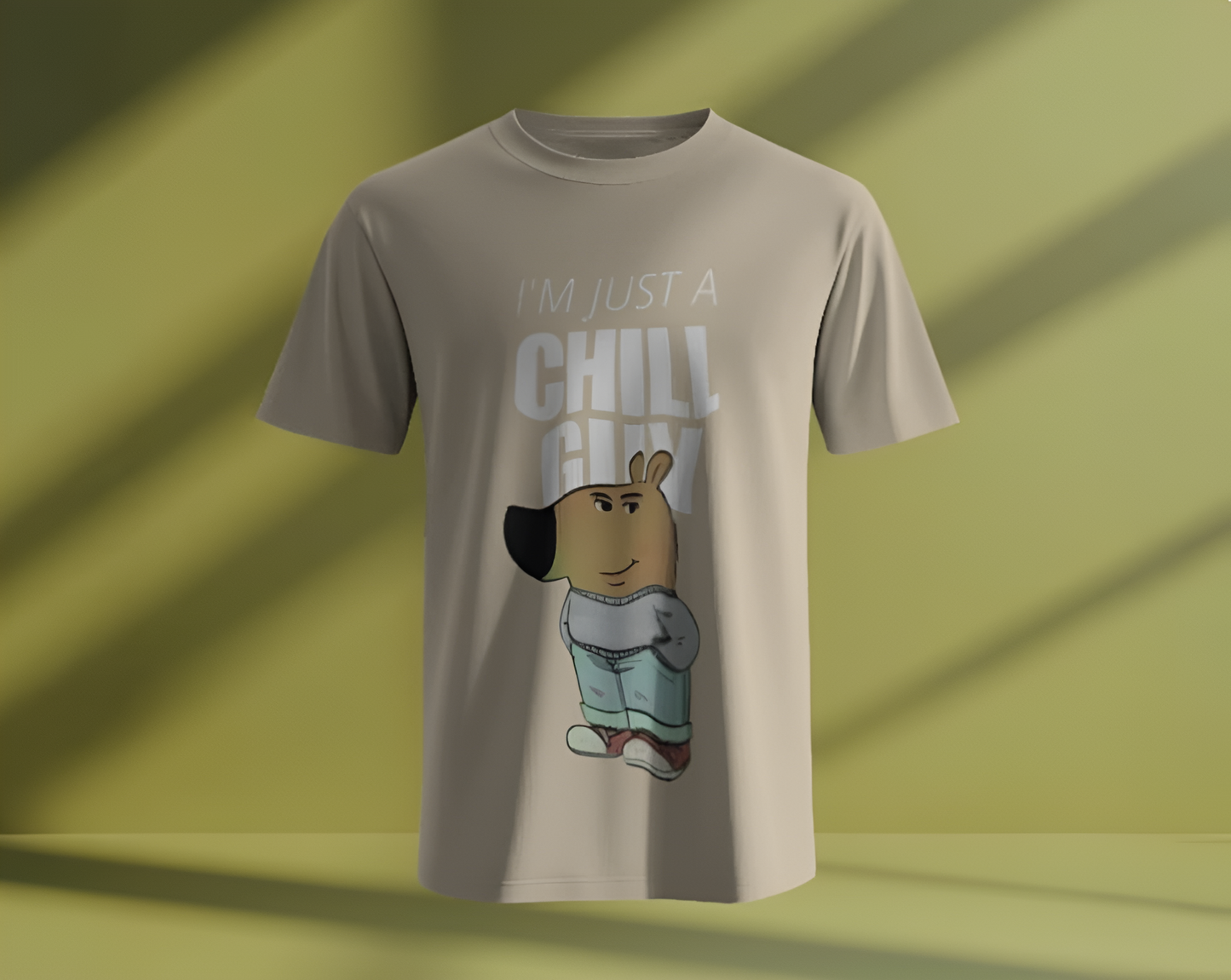 “I’M JUST A CHILL GUY” Regular Cartoon Graphic T-Shirt – Funny Streetwear Tee for Men & Women (KN21)- KNOT&NEEDLE