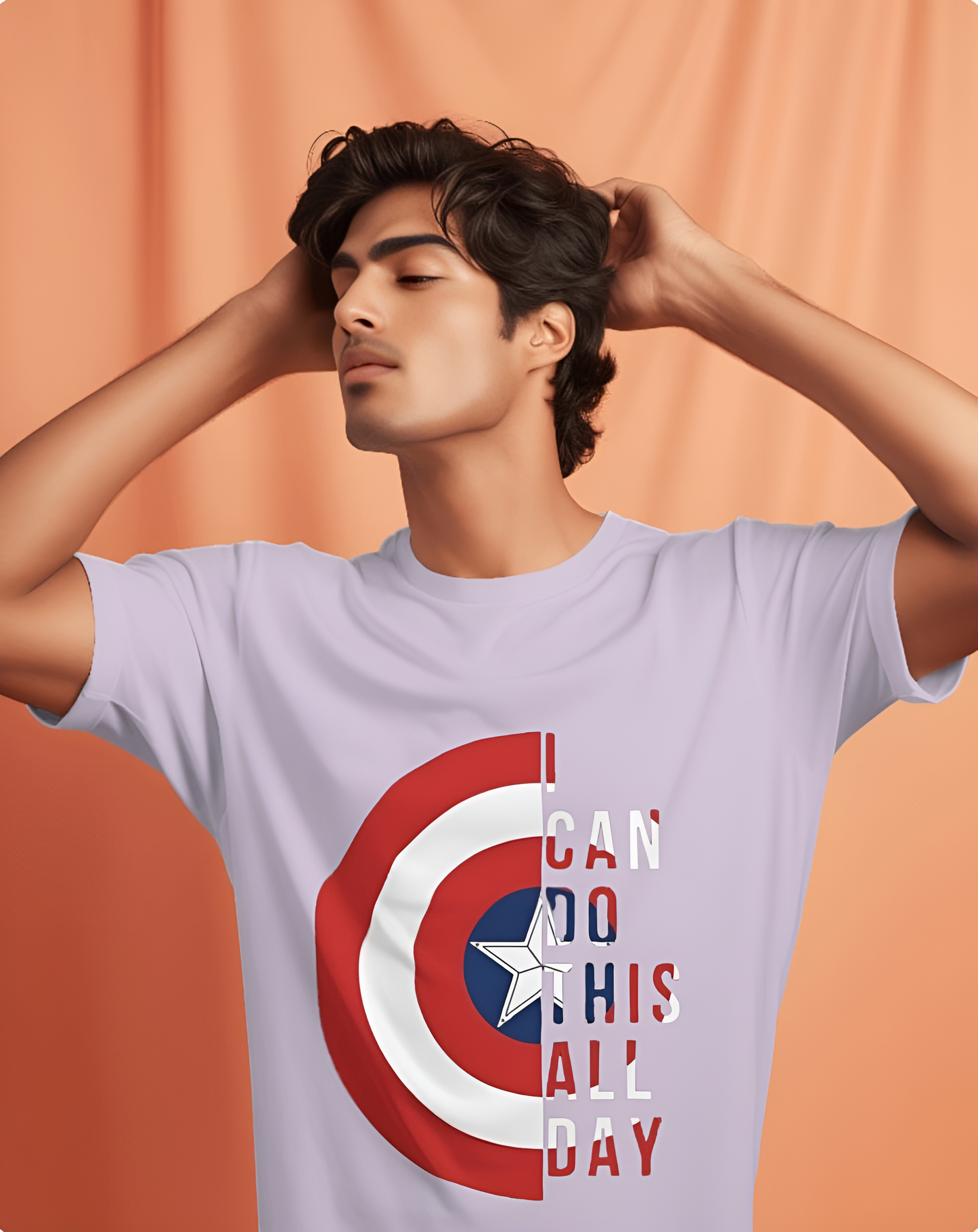 "Do This All Day” Captain Shield Regular T-Shirt – Superhero Graphic Tee for Men & Women (KN18)- KNOT&NEEDLE